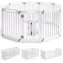 31.5 inches Height Indoor Outdoor Dog Playpen with 10 Panels-White