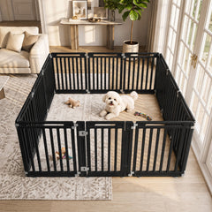 31.5 inches Height Indoor Outdoor Dog Playpen with 12 Panels-Black