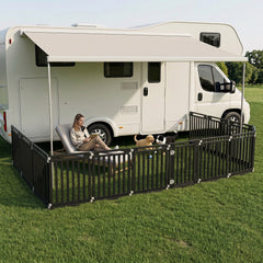 31.5 inches Height Indoor Outdoor Dog Playpen with 12 Panels-Black