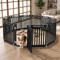 31.5 inches Height Indoor Outdoor Dog Playpen with 12 Panels-Black