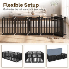 31.5 inches Height Indoor Outdoor Dog Playpen with 12 Panels-Black