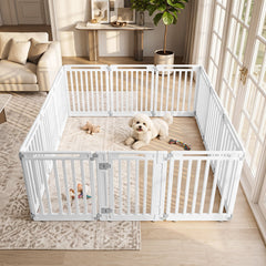 31.5 inches Height Indoor Outdoor Dog Playpen with 12 Panels-White