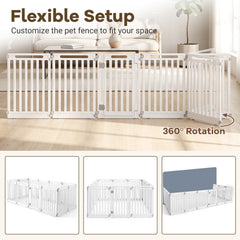 31.5 inches Height Indoor Outdoor Dog Playpen with 12 Panels-White