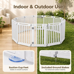 31.5 inches Height Indoor Outdoor Dog Playpen with 12 Panels-White