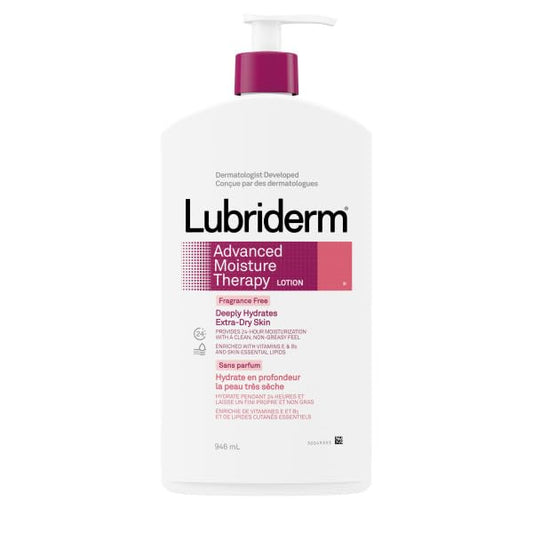 Lubriderm Advanced Moisture Therapy Moisturizing Cream - Vitamin E, Vitamin B5, Fragrance Free Body Lotion, 946 mL