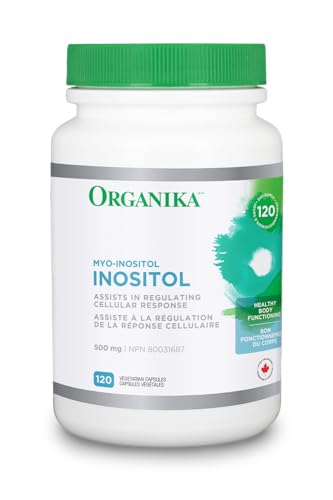 Organika Canadian-Made Inositol (Myo-Inositol)- Cellular Response, Mood Balance, Insulin Support, PCOS Management, Menstrual Cycle Regulation - 120vcaps