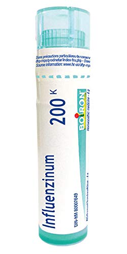 Boiron Influenzinum 200k (2024/2025),Homeopathic medicine. Each tube contains 4 g (approximately 80 pellets)
