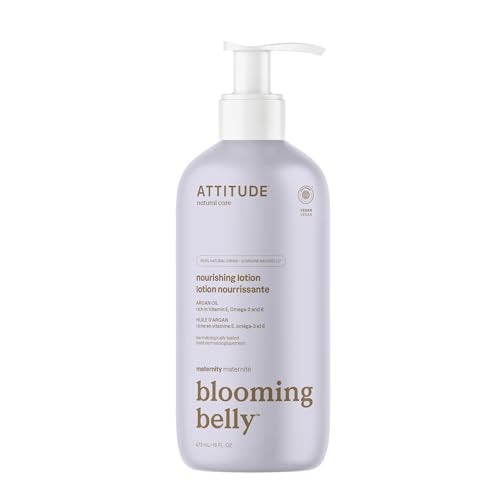 ATTITUDE Pregnancy Nourishing Body Lotion, Made in Canada, EWG Verified, Dermatologically Tested, Plant and Mineral-Based, Vegan Maternity Products, Argan Oil, 473 mL