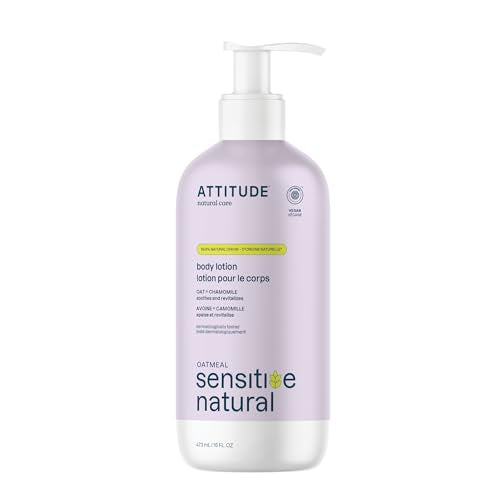 ATTITUDE Body Lotion for Sensitive Skin, Made in Canada, with Oat and Chamomile, EWG Verified, Dermatologically Tested, Vegan, 473 mL