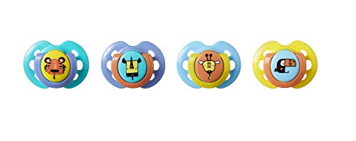 Tommee Tippee Fun Style Pacifiers, Symmetrical Design, BPA-Free Silicone Binkies, 0-6 months, Pack of 4 Pacifiers