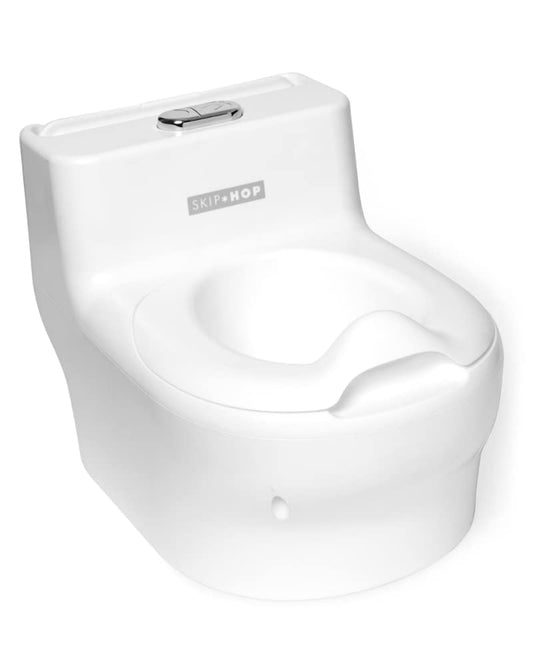 Skip Hop Potty Training Toilet with Easy Clean Coating & Baby Wipes Holder, White
