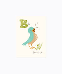 Sea Urchin Studio ABC Wall Art for Kids, B/Bluebird