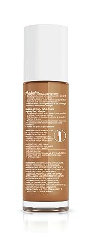 Marcelle Skincaring 2-in-1 Soothing Foundation + Concealer, Sun Tan, with Hyaluronic Acid, Medium Coverage, Matte Finish, Oil-Free, Cruelty-Free, Fragrance-Free, Hypoallergenic, 30 mL