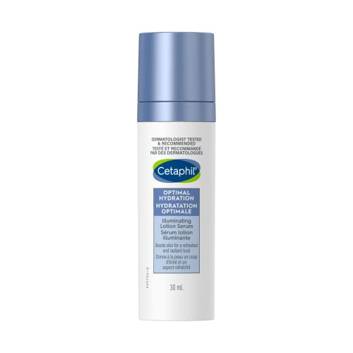 Cetaphil Optimal Hydration Illuminating Serum, Face Serum with Hyaluronic Acid, Vitamin E & Vitamin B5, Provides 48hr Hydration, For Sensitive, Dry & Dehydrated Skin, Dermatologist Recommended, 30 ml