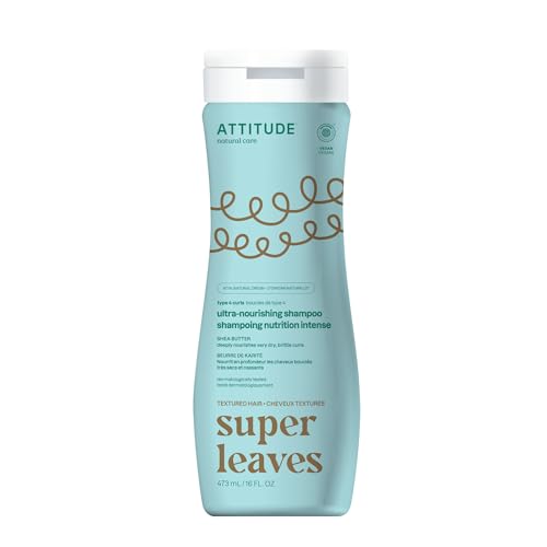 ATTITUDE Ultra-Nourishing Shampoo for Curly Hair with Shea Butter, Made in Canada, EWG Verified, Vegan and Naturally Derived 4a, 4b, 4c Curl Type, Deeply Nourishes Curls, 473 mL