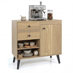 31 inches Sideboard Cabinet with 2 Open Compartments and 2 Drawers-Natrual