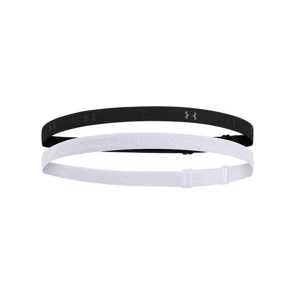 Under Armour Women's Adjustable Mini Headbands, (001) Black / / Mod Gray, One Size Fits Most