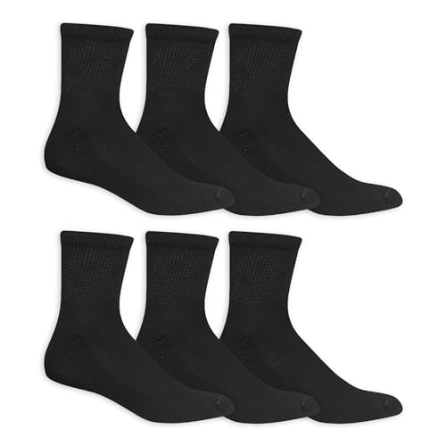 Dr. Scholl's Men's Diabetes & Circulator Socks-4 & 6 Pair Packs-Non-Binding Moisture Management, Black - Ankle (6 Pairs), 7-12