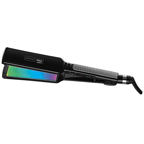 Infinitipro By Conair 1 3/4 Inch Rainbow Titanium Flat Iron, 30 Heat Settings, 15 Second Heat-up, 455°F High Heat, Smooth and Shiny Hair, Hair Straightener, Black
