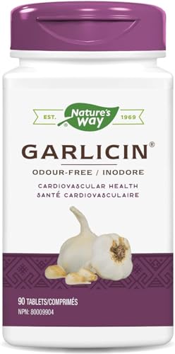 Nature's Way Garlicin – Cardiovascular Health Support – Upper Respiratory Tract Infection Support – Garlic Bulb – 90 Vegetarian Tablets