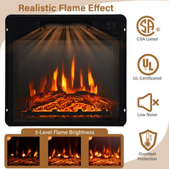 32 Inch 1400W Electric TV Stand Fireplace with Shelf-Natural