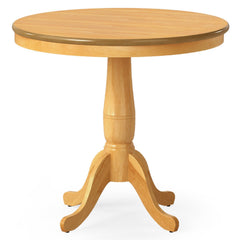 32 Inch Wooden Round Pub Pedestal Side Table-natural