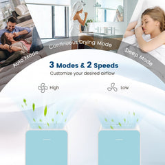 32 Pint Quiet Dehumidifier for Rooms up to 2500 Sq Ft, 9 Pints DOE, 33 dB, ETL and DOE, Blue