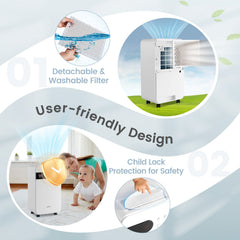 32 Pint Dehumidifier for 2000 Sq Ft, 9 Pints DOE, 33 dB Sleep Mode, 0.6 Gallon Tank, White