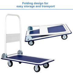 330 lbs Platform Cart Dolly Foldable Warehouse Push Hand Truck