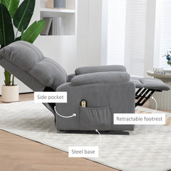 Lift Chair for Seniors, Microfibre Upholstered Electric Recliner Chair with Remote, Quick Assembly, Grey