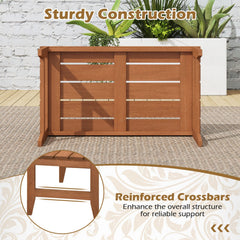 35.5 inches Solid Wood Outdoor Coffee Table with Rectangular Slatted Top and Teak Finish