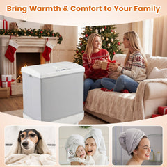 35L Large Towel Warmer with Heating and Drying Modes for Bathroom-Gray
