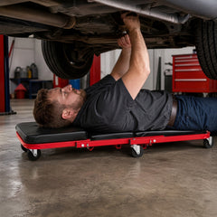 36 inches 3-in-1 Folding Mechanic Creeper Under Car Roller Creeper-Red