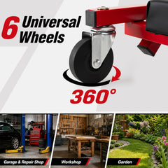 36 inches 3-in-1 Folding Mechanic Creeper Under Car Roller Creeper-Red