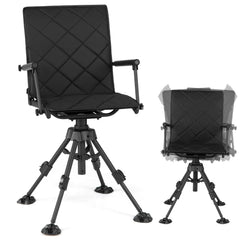 360° Silent Swivel Hunting Seat with 5-Level Adjustable-Black