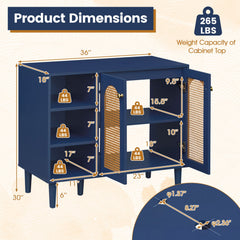 36 Inch Under Sink Cabinet Boho Sink Base Cabinet for Vessel Sinks and Single-Handle Faucets-Navy