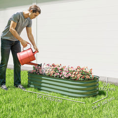 4.9 x 2 x 1ft Galvanized Raised Garden Bed Kit, Metal Planter Box with Safety Edging, Black