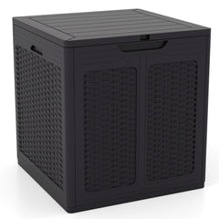 39 Gallon Deck Box with Lockable Lid Package Delivery Box for Patio Furniture Cushions-Brown