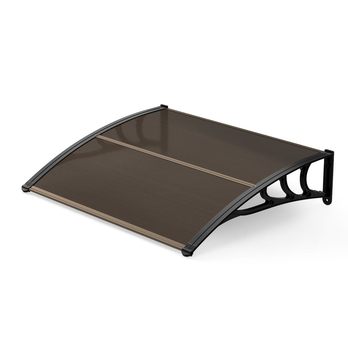 39 x 30 Inch Outdoor Front Door Window Awning Door Canopy Exterior-Brown