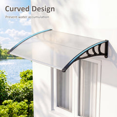39 x 30 Inch Outdoor Front Door Window Awning Door Canopy Exterior-Black