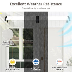 39 x 30 Inch Outdoor Front Door Window Awning Door Canopy Exterior-Black