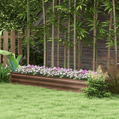 8'x2'x1' Galvanized Raised Bed, Large Elevated Planter Box for Growing Flowers, Herbs and Vegetables, Dark Grey