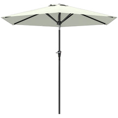 Patio Sun Umbrella, Outdoor Parasol with 6 Ribs, Khaki