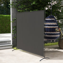 Single Panel Room Divider, UV30+ Privacy Screen, Indoor Outdoor Privacy Panel with Stable Base, Beige