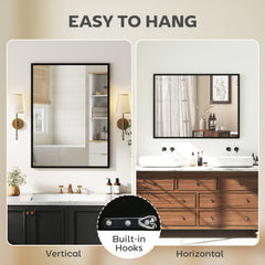 22" x 30" Bathroom Mirror for Wall, Rectangular Mirror for Living Room, Bedroom, Entryway, Black