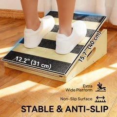 Slant Board, Portable Calf Stretcher with 4-Level Incline, Extra Side-Handle Design and Non-Slip Surface