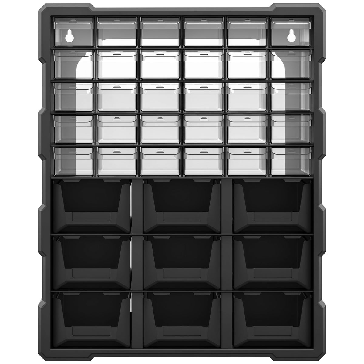 Plastic 39 Drawer Parts Organiser Wall Mount Storage Cabinet for Small Nuts Bolts Tool Black