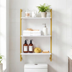 3-Tier Floating Modern Kitchen Shelf for Living Room Home Office and Bathroom-White