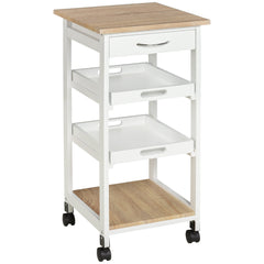 Kitchen Island Rolling Trolley Utility Serving Cart with Drawer Grey