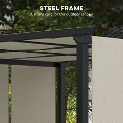 10' x 10' Metal Pergola, Outdoor Pergola with Retractable Canopy, for Garden, Patio, Backyard, Deck, Charcoal Grey